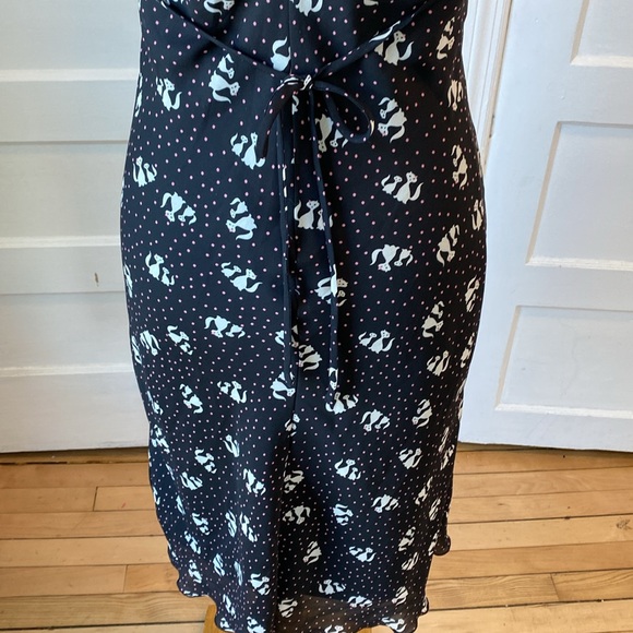 Speechless Black Dress with White Cats, Size 7 - Picture 9 of 16